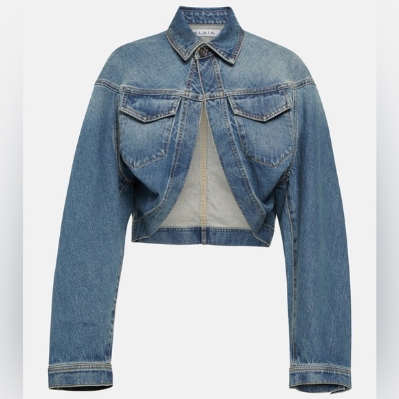 ALAÏA Cropped Denim Jacket - Picture 2 of 10